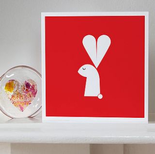 love heart bunny greetings card by ella and george
