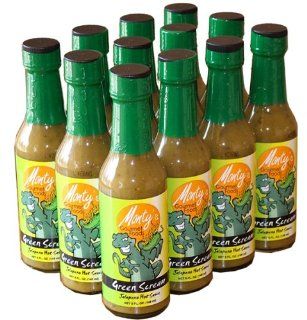 Full Case of the Award Winning Monty's Gourmet Green Scream Hot Sauce   Super Value Priced! A Great Collectible Label with the Character Design of Artist Dave Kellet of Sheldon Comics Fame. This Full Case Gives You Enough To Sell Some To Pay For What Y