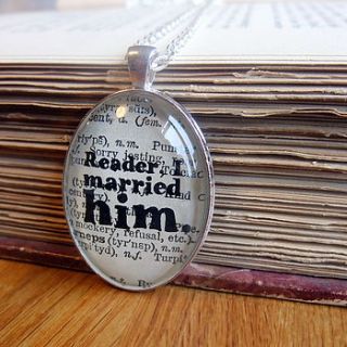 jane eyre 'i married him' pendant necklace by bookishly