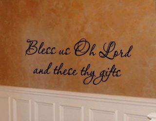 Bless Us Oh Lord and These Thy Gifts, Dining Room Giving Thanks, Saying Grace Vinyl Wall Art Lettering Quote   Wall Decor Stickers