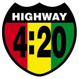 Novelty Iron On Patch   Highway 4:20 Reggae Rasta Flag Crest Weed Patch: Clothing