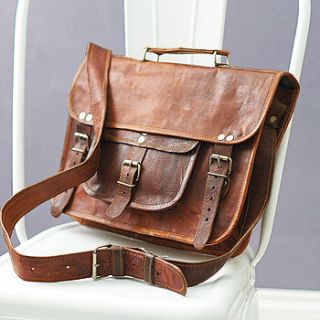 vintage style leather satchel by vida vida