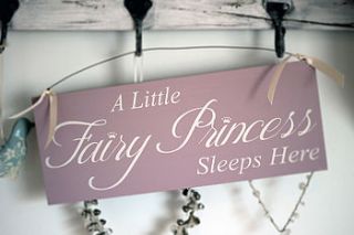 'fairy princess sleeps here' sign by hush baby sleeping