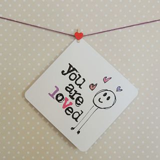 'you are loved' card by parsy