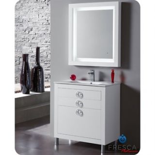 Fresca Platinum Due 32 Glossy White Modern Bathroom Vanity