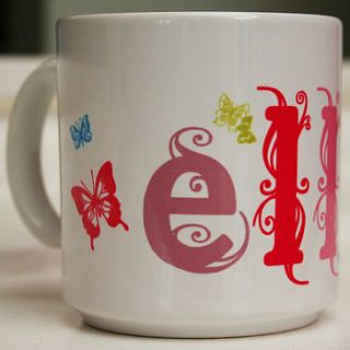 personalised mug with butterflies by meenymineymo