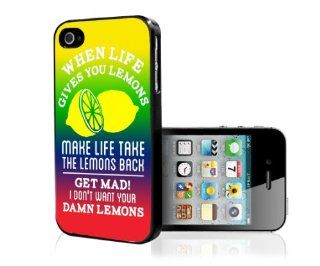 When Life Gives You Lemons Make Life Take Them Back Famous Quote Funny iPhone 4 4s Hard Case: Cell Phones & Accessories
