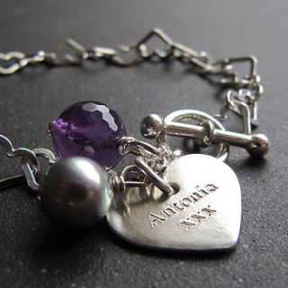 silver heart chain bracelet by gracie collins