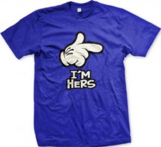 Cartoon Hand, I'm Hers Men's T shirt, Funny New Mickey Hand Pointing I'm Hers Design Men's Tee: Clothing