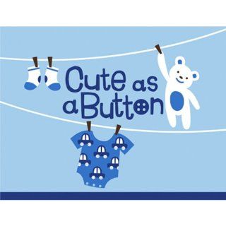 Cute as a Button Boy Baby Shower Invitations 8 ct: Everything Else