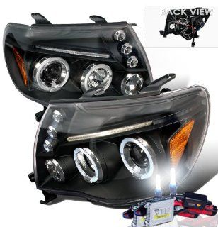 High Performance Xenon HID Toyota Tacoma Halo LED Projectors Headlights with Premium Ballast (Black Housing w/ Clear Lens & 4300K HID Lighting Output): Automotive