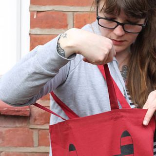 'the purrpetrator' long handle tote bag by angela chick