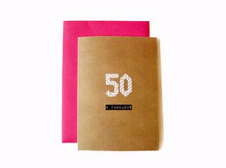 '50 and fabulous' washi tape card by scissor monkeys