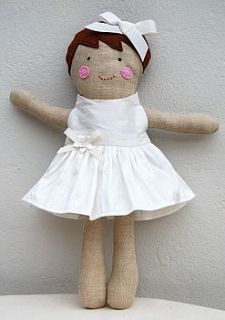 personalised handmade flowergirl doll by leah halliday