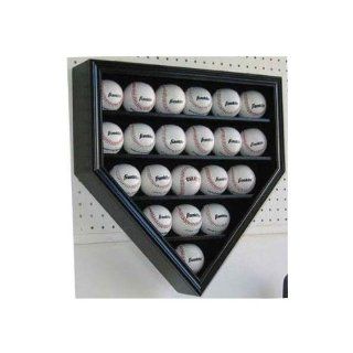 21 Home Plate Shape Baseball Display Case Holder Cabinet, with 98% UV Protection door, Locks, Black Finish (B21 BLA) : Sports Related Display Cases : Sports & Outdoors