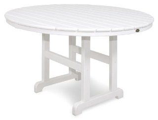 Trex Outdoor Furniture TXRT248CW Monterey Bay Round Dining Table, 48 Inch, Classic White : Patio Dining Tables : Patio, Lawn & Garden