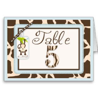 Safari Monkey Animal Print Baby Shower Table Card
