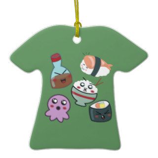 Kawaii Sushi Friends Christmas Ornament