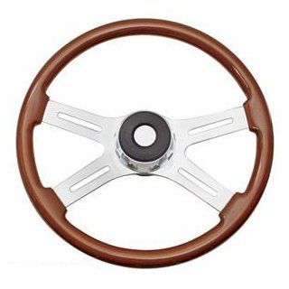 18" Wood Grain Steering Wheel with Chrome   Kenworth '95   '97 Automotive