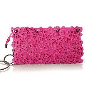 Women Clutch Bag / Wristlet Wallet / Purse / Credit Card Holder Case with an Outer Pocket (Rose): Kitchen & Dining