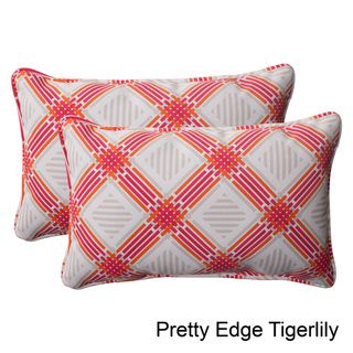 Pillow Perfect Outdoor Pretty Edge Corded Rectangular Throw Pillow (Set of 2) Pillow Perfect Outdoor Cushions & Pillows