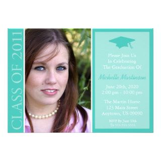 Traditional Class Of 2011 Graduation (Teal) Invitation