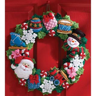 Bucilla Christmas Toys Wreath Felt Applique Kit