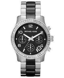 Michael Kors Womens Chronograph Runway Black and Silver Tone Stainless Steel Bracelet Watch 39mm MK5677   Watches   Jewelry & Watches
