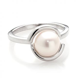 Tara Pearls 8 9mm Cultured Freshwater Pearl and .02ct White Topaz Sterling Silv