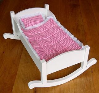 white dolls bed / cradle deluxe by furnitoys