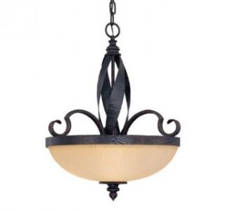Savoy House 7 226 4 25 Carmel Collection 4 Light Pendant, Slate Finish with Cream Ribbed Glass   Ceiling Pendant Fixtures  