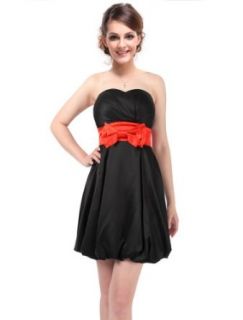 Ever Pretty Strapless Bow Cute Unique Balloon Short Prom Dress 03147, HE03147BK18, Black, 16US at  Womens Clothing store