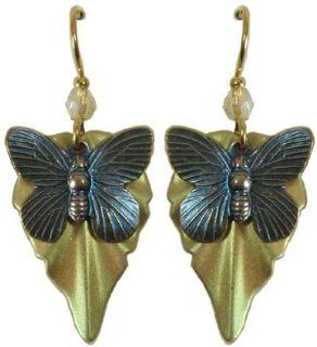 Jody Coyote Soft Blue Lime Green Butterfly Leaf Earrings QM221 Jewelry