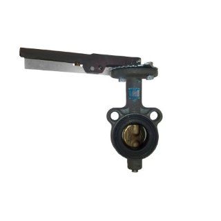 Milwaukee Valve MW222V Series Cast Iron Butterfly Valve, Wafer Style, Nickel Plated Ductile Iron Disc, Viton Seat, Lever Handle, 2" Flanged: Industrial Butterfly Valves: Industrial & Scientific