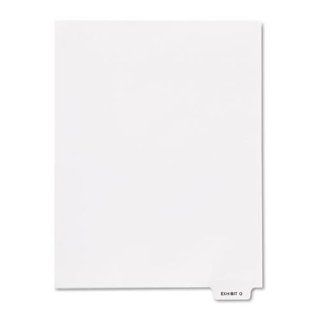 Kleer Fax Letter Size Individual Exhibit Letter Index Dividers, Bottom Tab, 1/5th Cut, 25 Sheets/Pack, White, Exhibit O (81154)  Office Furniture 