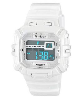 Armitron Watch, Mens Digital White Polyurethane Strap 41mm 40 8244WHT   Watches   Jewelry & Watches