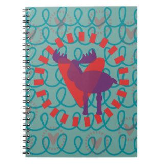 I love Moose Heart Doodle Nature Lover Design Notebook