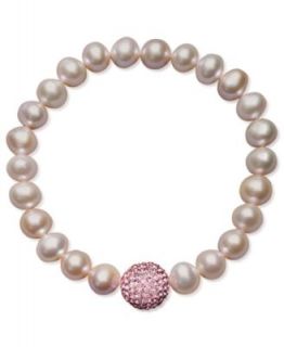 Pearl Bracelet, Cultured Freshwater Pearl and Blue Crystal Bead Bracelet   Bracelets   Jewelry & Watches