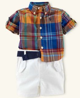 Ralph Lauren Baby Set, Baby Boys Madras Shirt and Chino Shorts   Kids