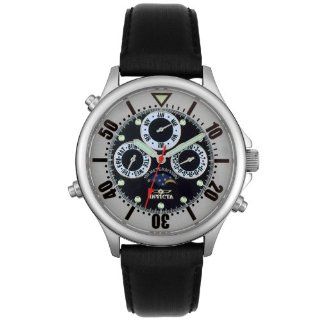 Invicta Men's 3012 Multi function Black Leather Watch: Invicta: Watches