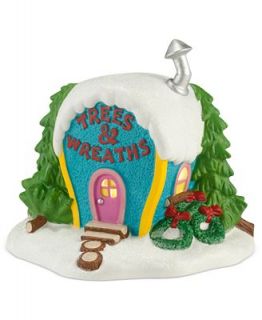 Department 56 Grinch Village   Who Ville Trees & Wreath Shop Collectible Figurine   Holiday Lane
