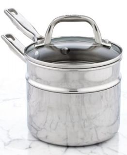 Calphalon Contemporary Stainless Steel 2.5 Qt. Covered Saucepan with Double Boiler   Cookware   Kitchen