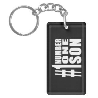 Sons Birthdays Gifts : Number One Son Rectangular Acrylic Key Chain