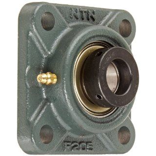 NTN AELF205 014D1 Light Duty Flange Bearing, 4 Bolts, Eccentric Lock, Regreasable, Contact Seals, Cast Iron, Inch, 7/8" Bore, 2 3/4" Bolt Hole Spacing Width, 3 3/4" Height: Flange Block Bearings: Industrial & Scientific