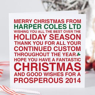 personalised corporate christmas card by megan claire