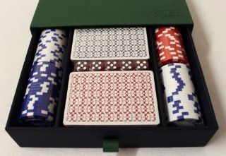 Coach Storage Chest Poker Set Green   Leather Orig.Price $198.00: Sports & Outdoors
