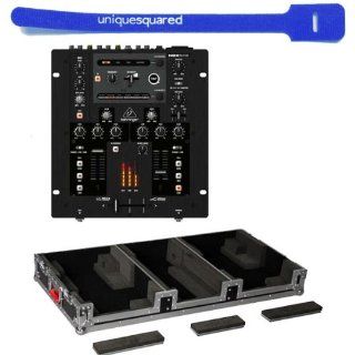 Behringer NOX202 2 Channel DJ Mixer and USB Audio Interface w/ DJ Coffin Case & Cable Tie: Musical Instruments