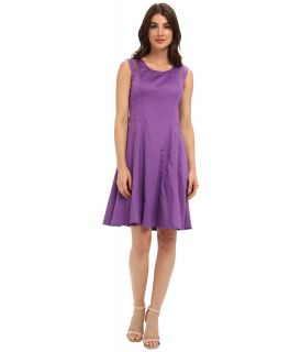 Nine West Sleeveless Fit Flare Dress Womens Dress (Purple)