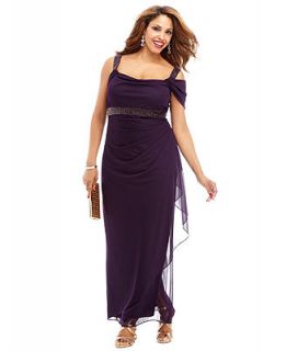 Holiday 2013 Plus Size Vintage Inspired Empire Waist Draped Gown Look   Plus Sizes