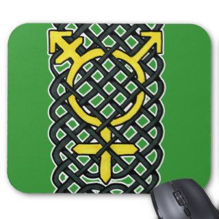 Celtic Transgender Symbol Yellow Mousepads